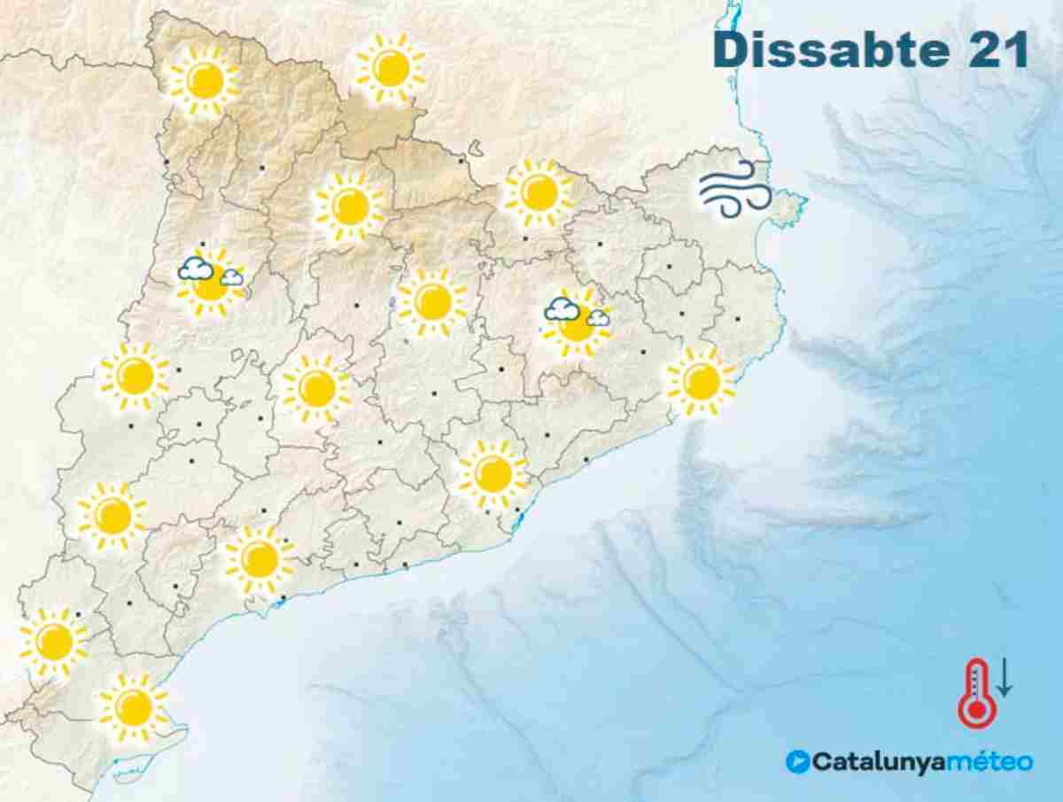 Mapa de previsió a Catalunya el 21 de novembre del 2020