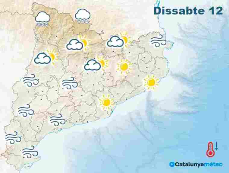 Mapa de previsió a Catalunya el 12 de desembre del 2020