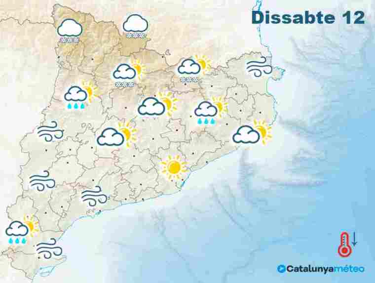 Mapa del temps a Catalunya pel dissabte 12 de desembre del 2020