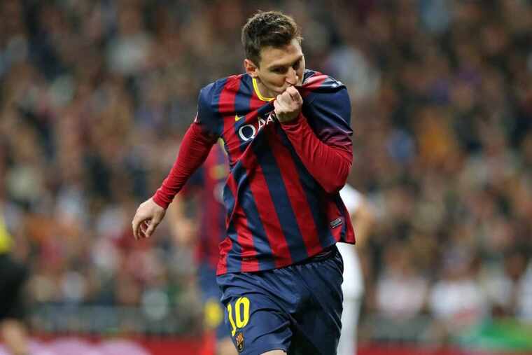 Messi celebrant un gol al Bernabéu