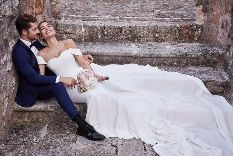 David Bisbal i Rossana Zanetti, al casament el 2018.