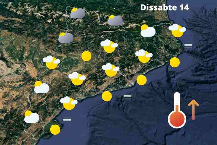 Mapa de previsió a Catalunya el 14 de maig del 2022