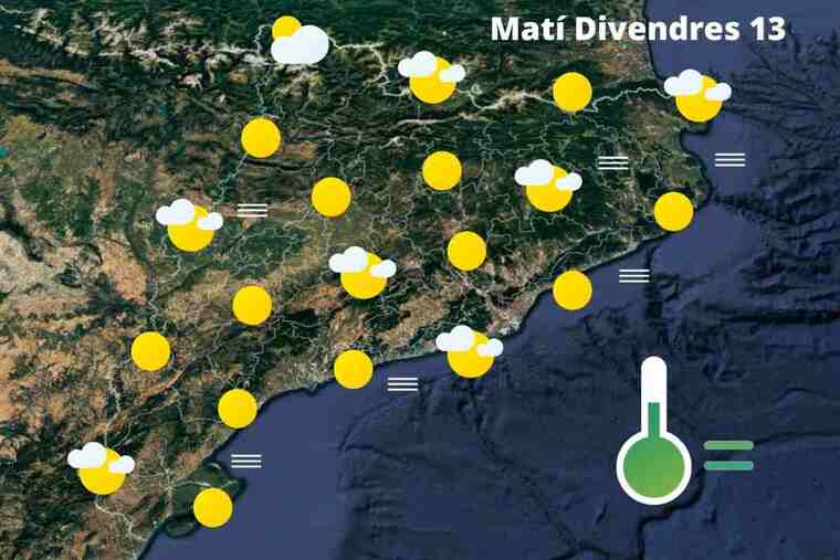 Mapa de previsió a Catalunya el matí del 13 de maig del 2022