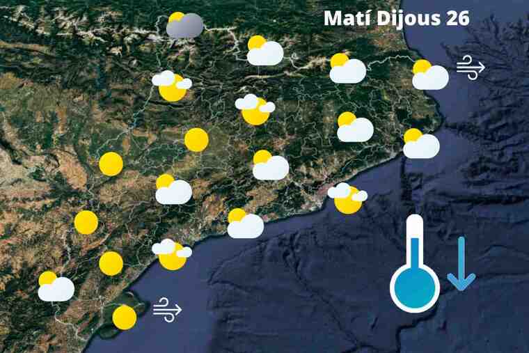 Mapa de previsió a Catalunya el matí del 26 de maig del 2022