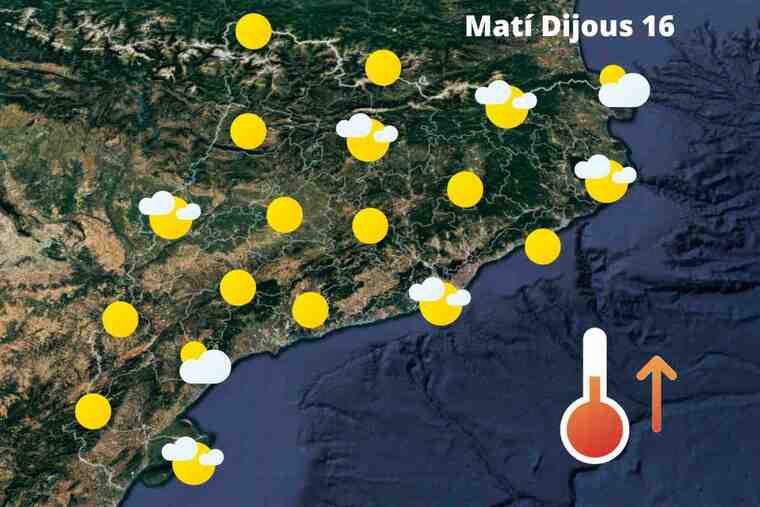 Mapa de previsió a Catalunya el matí del 16 de juny del 2022