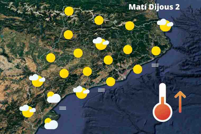 Mapa de previsió a Catalunya el matí del 2 de juny del 2022