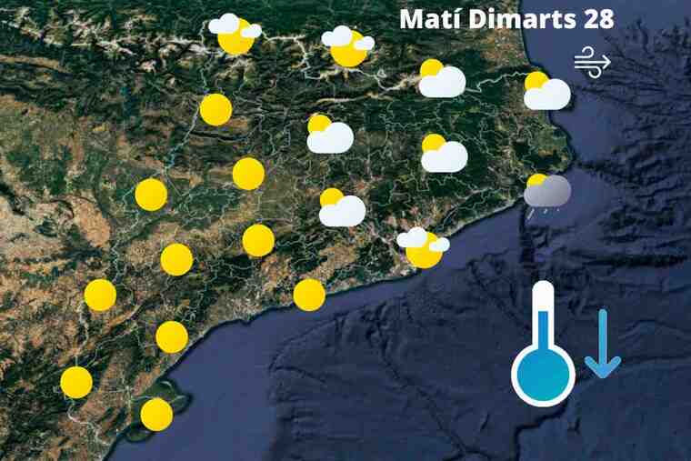 Mapa de previsió a Catalunya el matí del 28 de juny del 2022