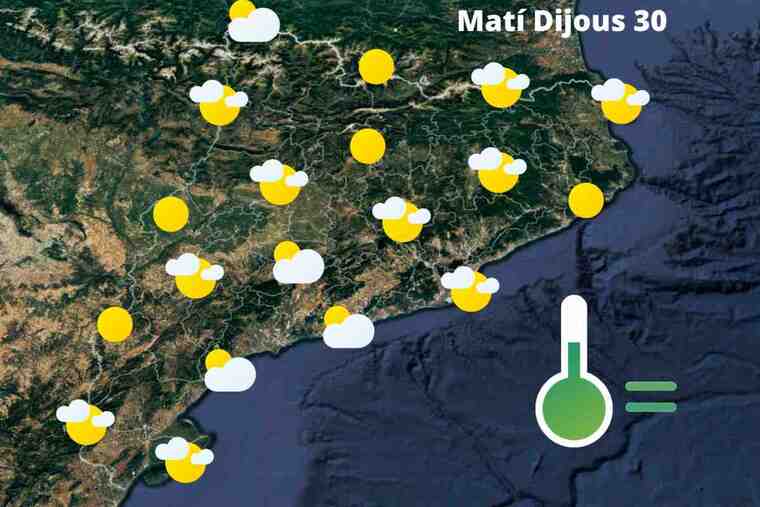 Mapa de previsió a Catalunya el matí del 30 de juny del 2022