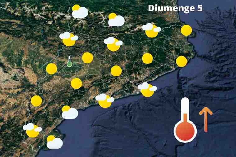 Mapa de previsió a Catalunya el matí del 5 de juny del 2022