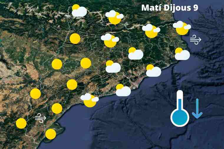 Mapa de previsió a Catalunya el matí del 9 de juny del 2022