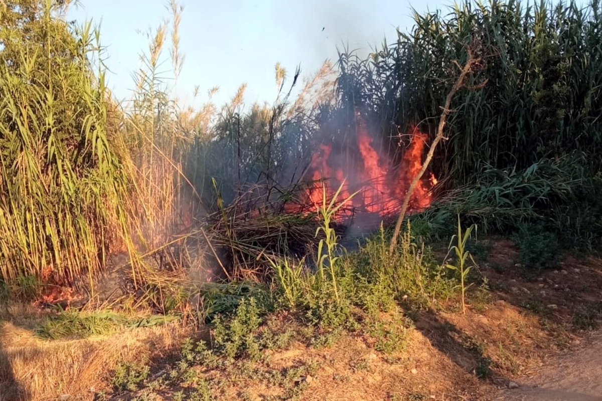 Un dels incendis provocats a Palafrugell