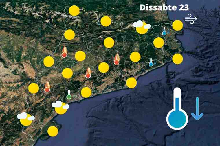 Mapa de previsió a Catalunya el 23 de juliol del 2022