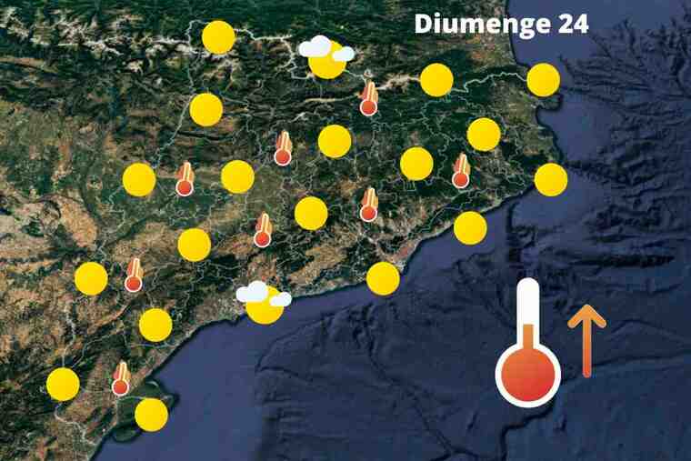 Mapa de previsió a Catalunya el 24 de juliol del 2022