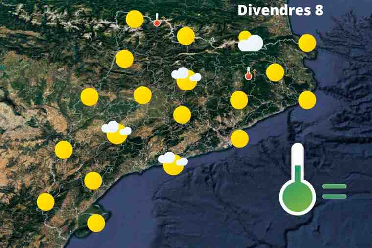 Mapa de previsió a Catalunya el 8 de juliol del 2022