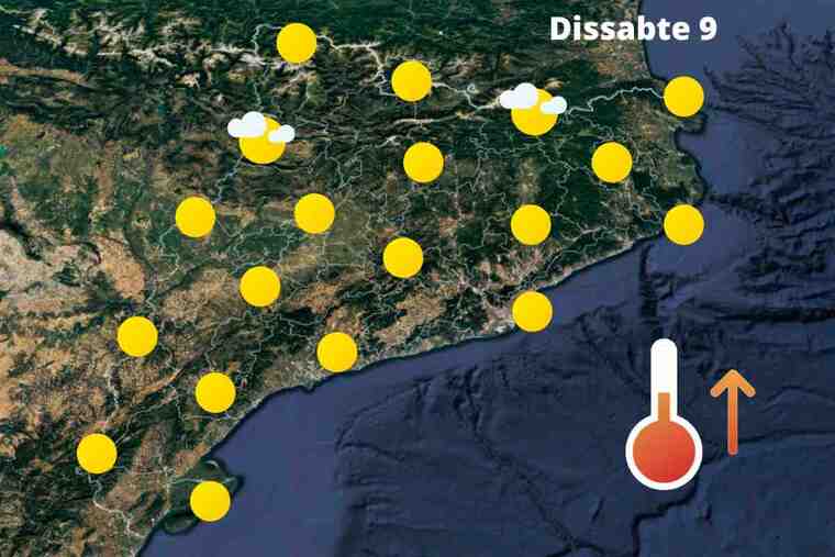 Mapa de previsió a Catalunya el 9 de juliol del 2022