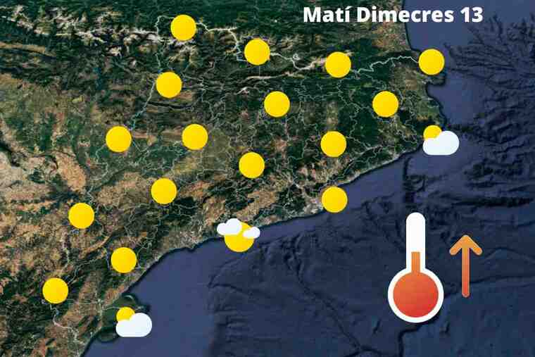 Mapa de previsió a Catalunya el matí del 13 de juliol del 2022