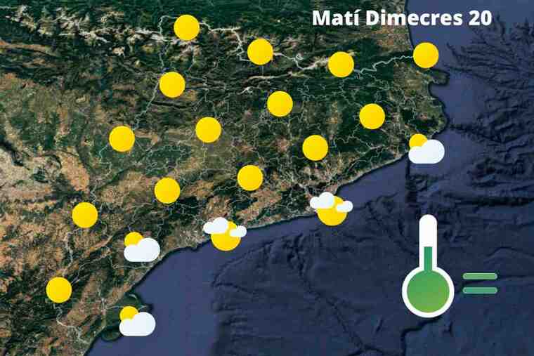 Mapa de previsió a Catalunya el matí del 20 de juliol del 2022