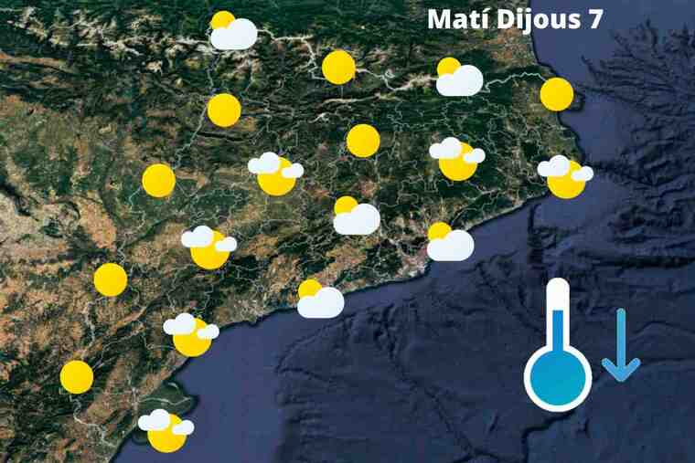 Mapa de previsió a Catalunya el matí del 7 de juliol del 2022