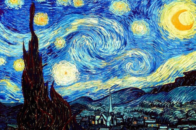 Foto de la pintura 'La nit estelada' de Van Gogh.
