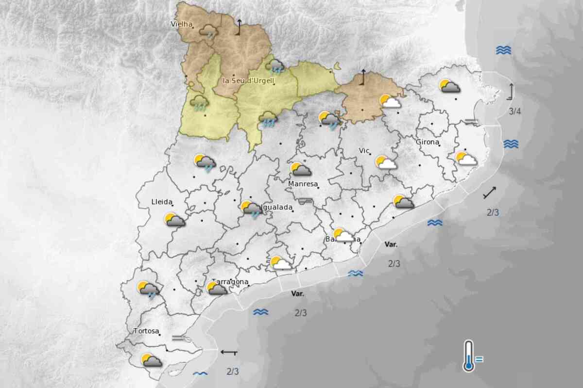 Mapa clima Catalunya vint d'octubre