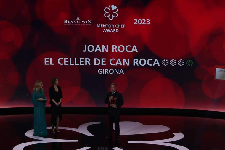 Imatge de Joan Roca a la gala de la Guia Michelin 2023