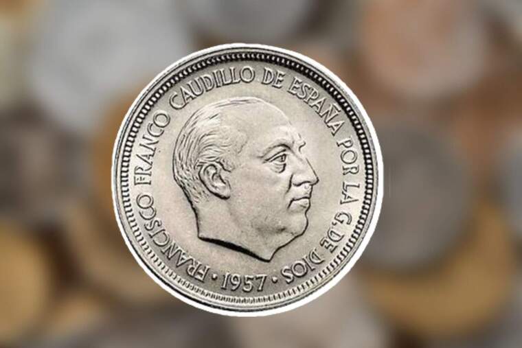 Imatge de la moneda de 5 pessetes de 1957