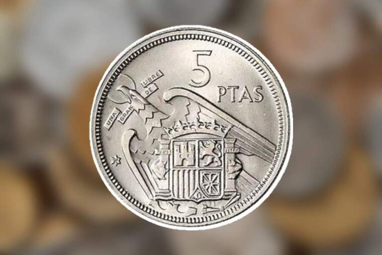Imatge de la moneda de 5 pessetes de 1957
