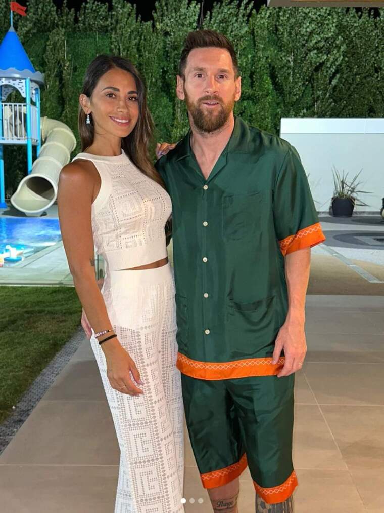 Imatge de Messi amb la seva dona