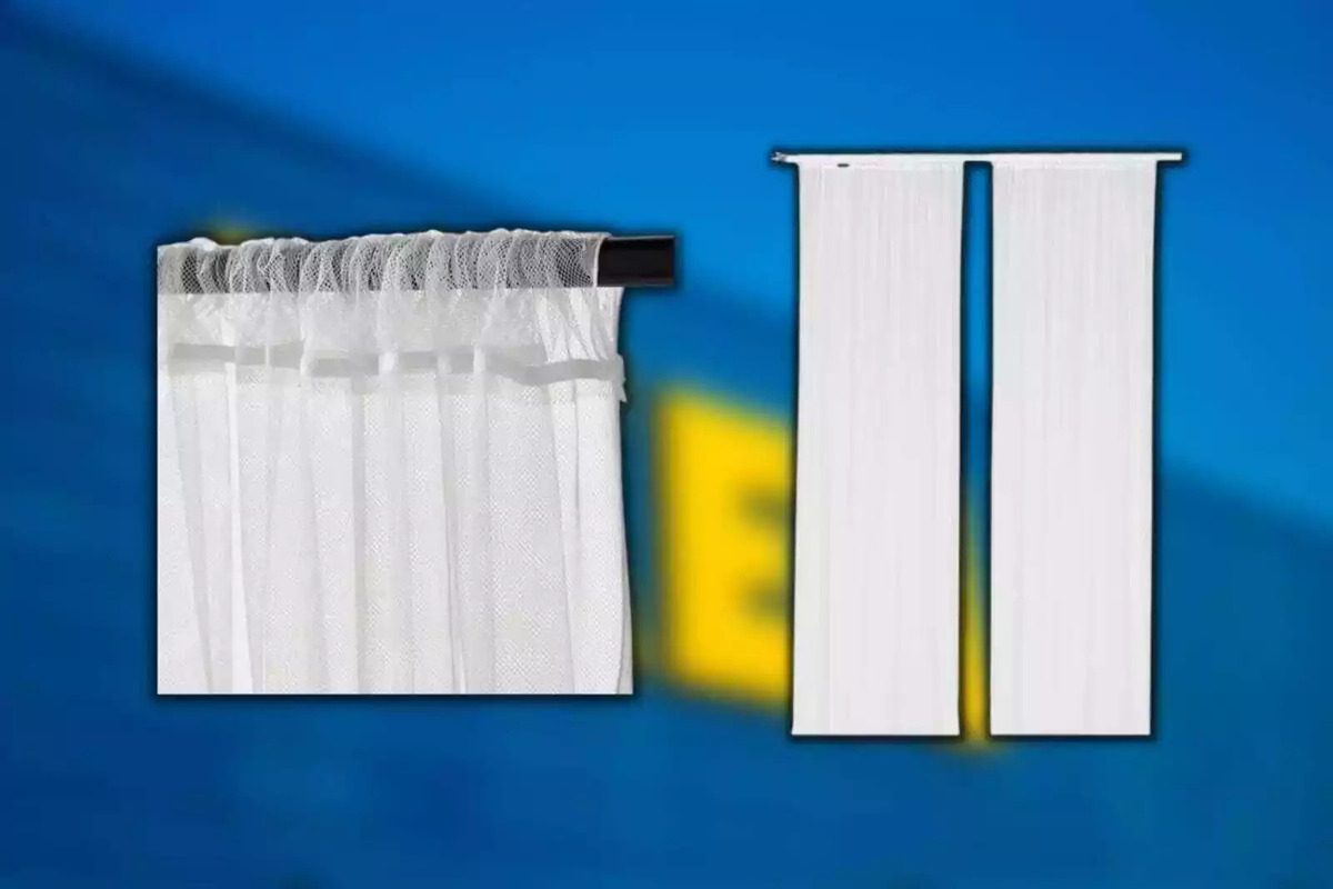 Fotomuntatge cortines amb Ikea de fons