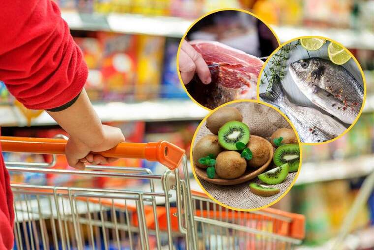 Muntatge supermercat kiwi, carn i peix