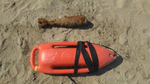 La bomba de morter antiga ha estat trobada a la platja Llarga de Tarragona