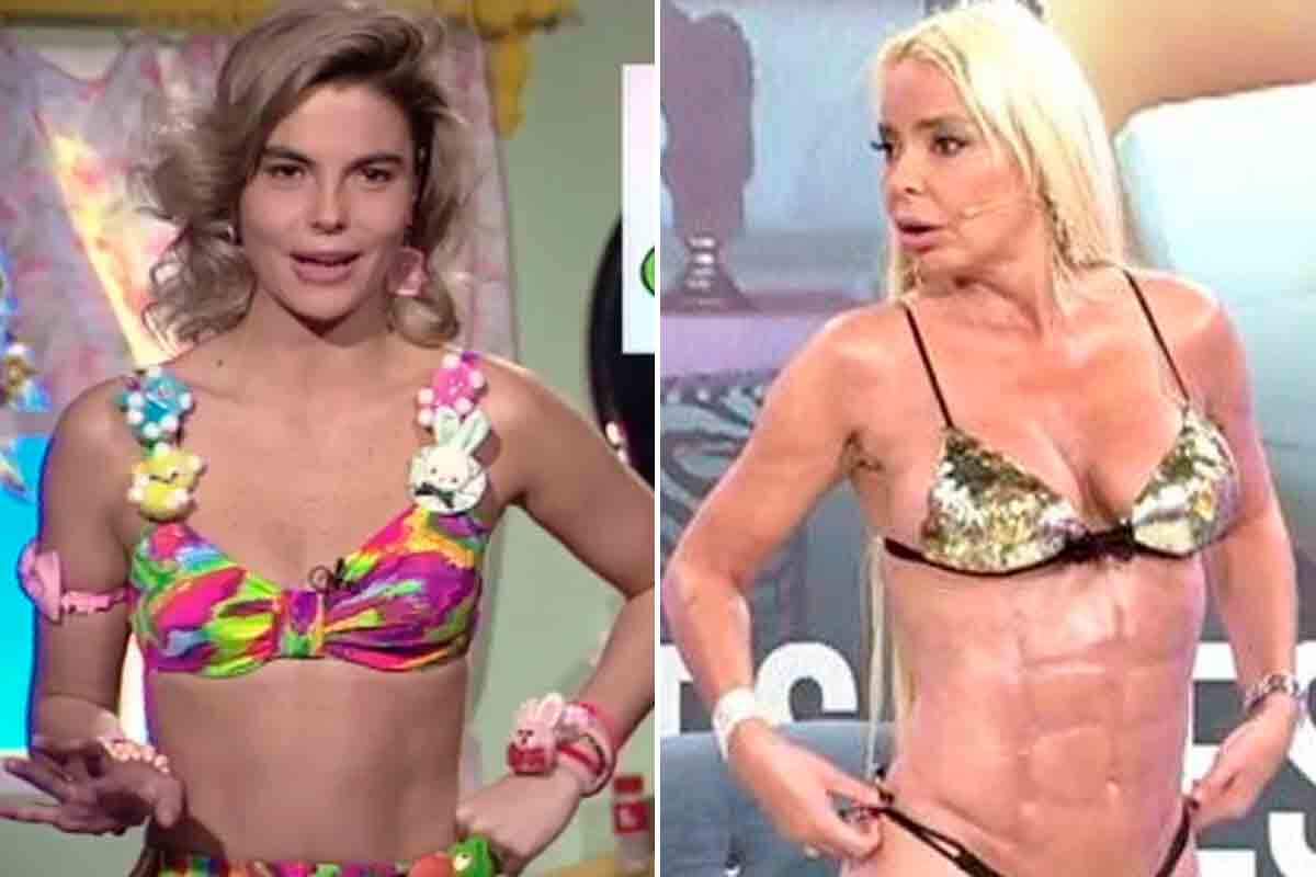 Letícia Sabater abans i després d'operar-se l'abdomen