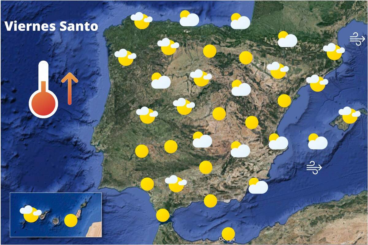 Más de 25ºC y calma absoluta, llega lo mejor de Semana Santa Tiempo en