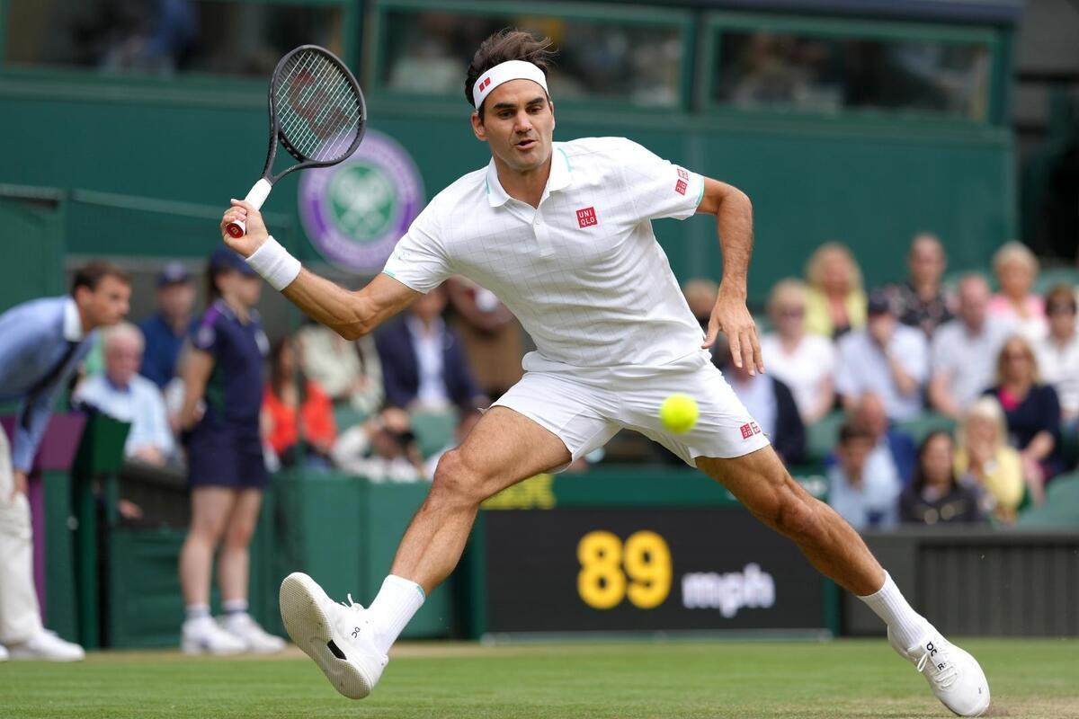 Photo of Roger Federer in the quarterfinals of the Tennis Wimbledon championship in 2021