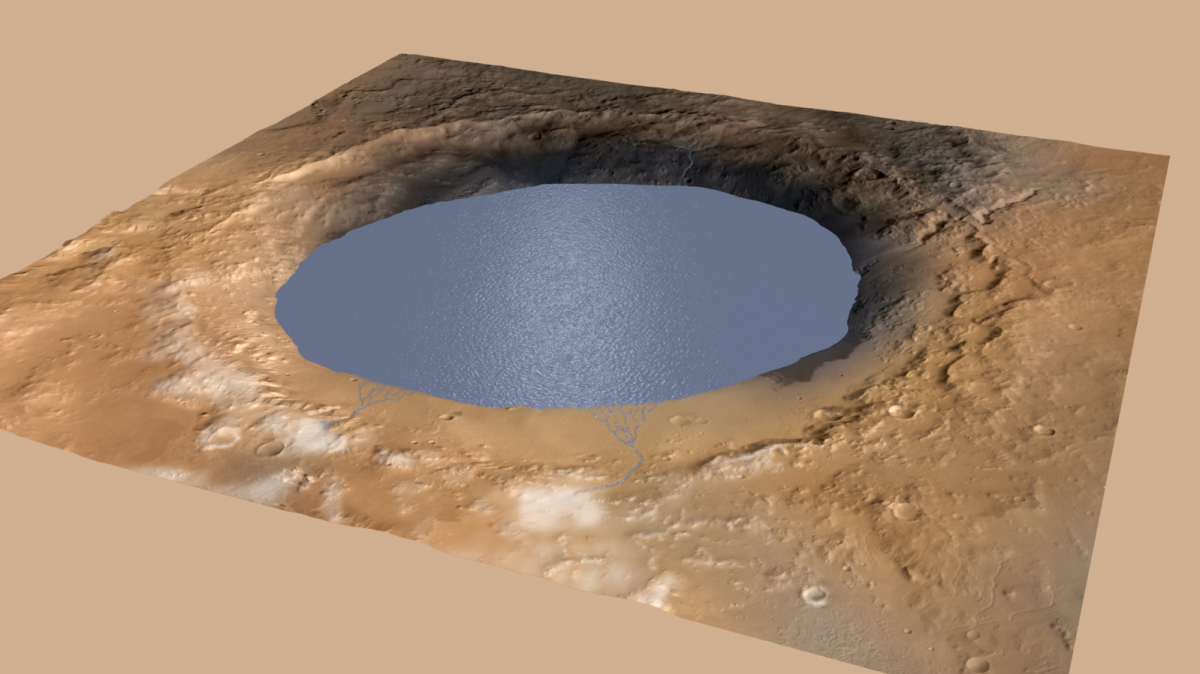 Reconstrucció del llac del cràter Gale