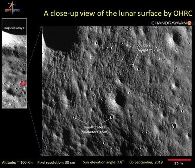 Una altra imatge de la Lluna captada per la missió índia