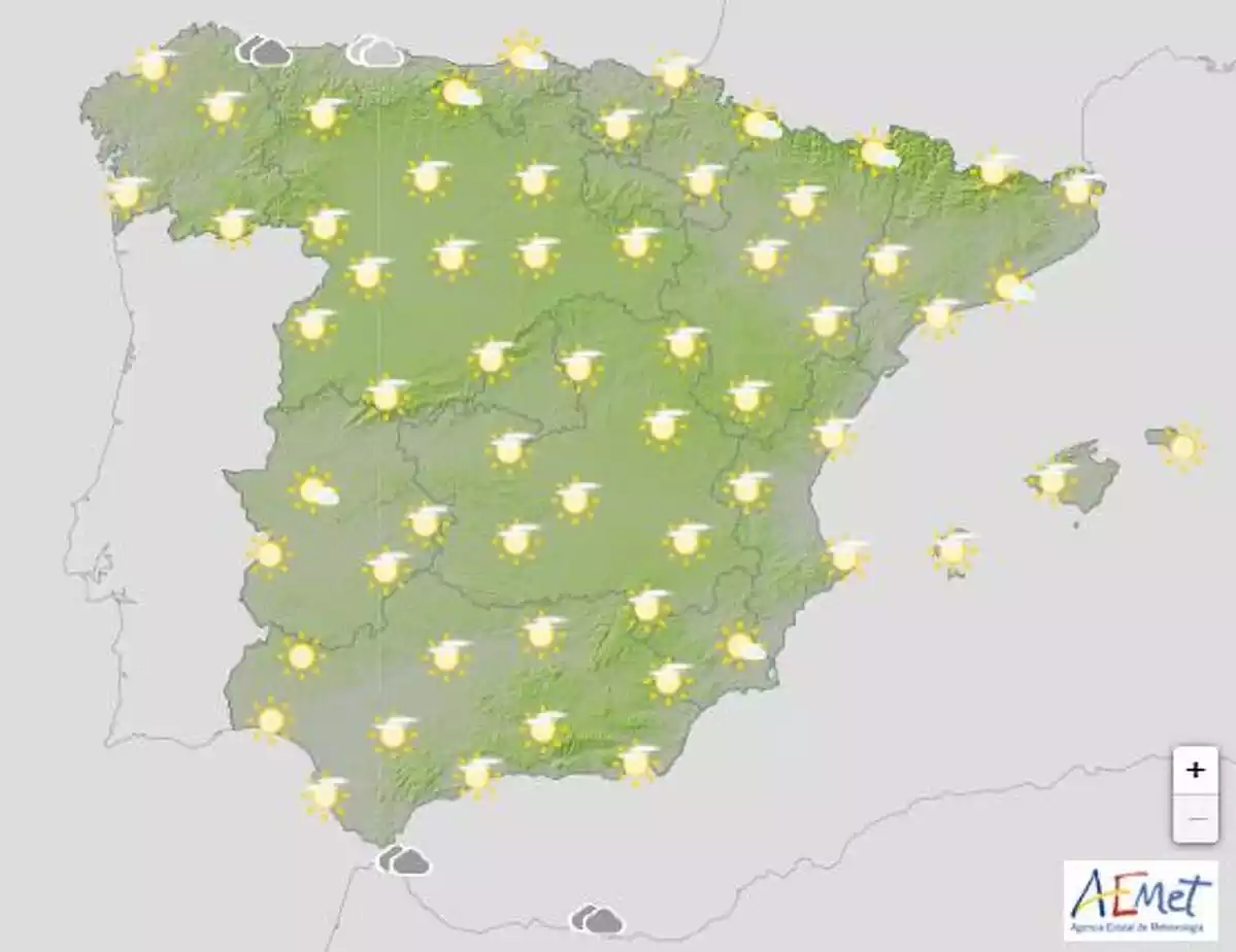 Mapa del tiempo para España de la AEMET Mapa del tiempo para España de la AEMET