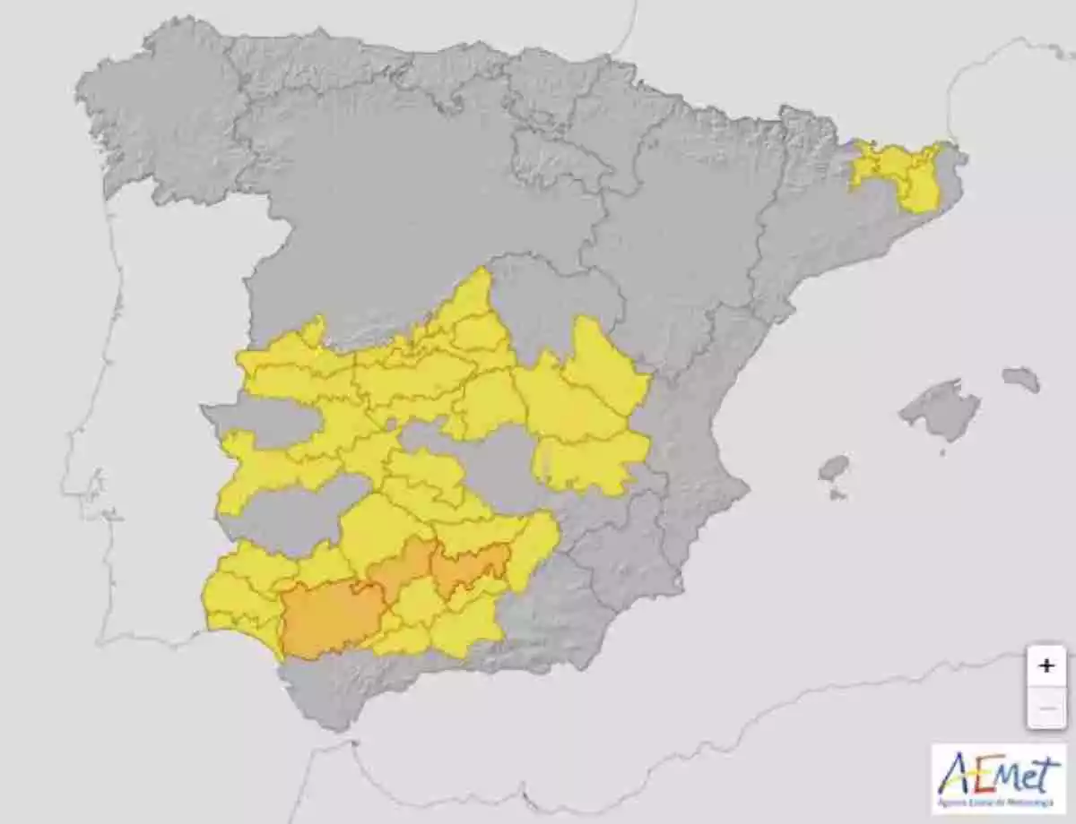 Mapa de alertas en España para este viernes 24 de julio de 2020 Mapa de alertas en España para este viernes 24 de julio de 2020