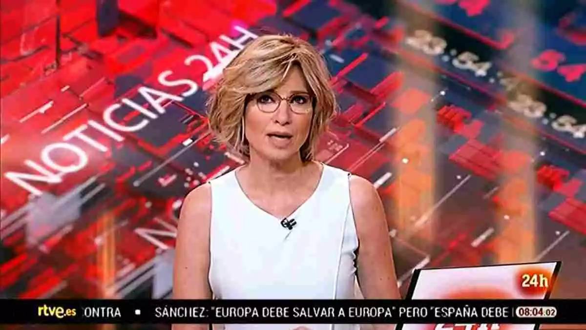 Captura de imagen de Mercedes Martel informando en el Canal 24 Horas. Captura de imagen de Mercedes Martel informando en el Canal 24 Horas.