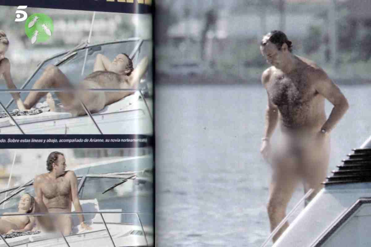 Fotografías antiguas de Bertín Osborne desnudo en la cubierta de un barco