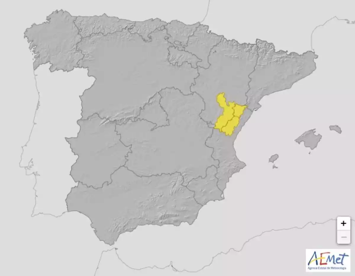 Mapa de alertas por fuertes tormentas en España el 8 de junio de 2021 Mapa de alertas por fuertes tormentas en España el 8 de junio de 2021