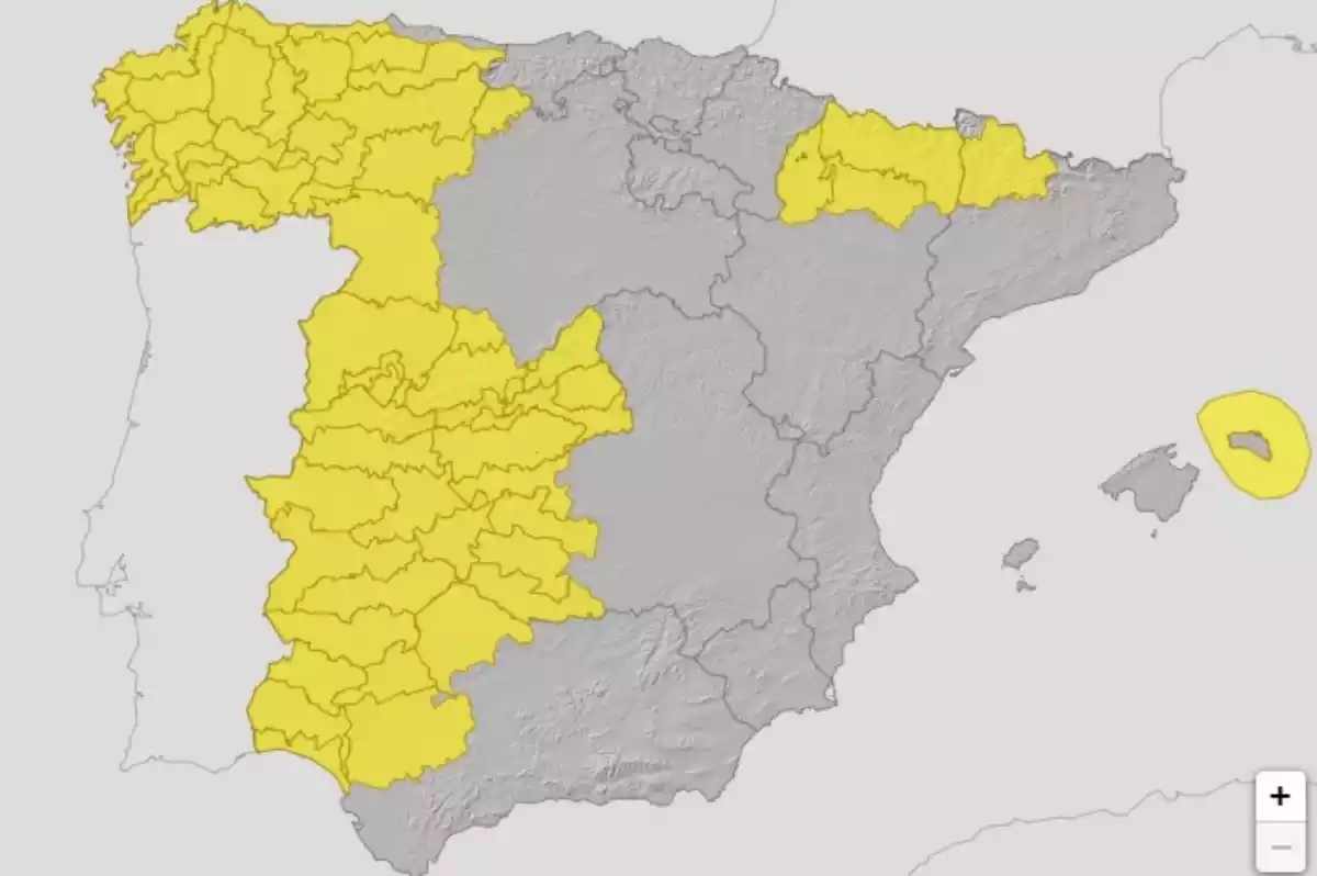 Mapa de alertas por fuertes aguaceros en España el 14 de septiembre de 2021 Mapa de alertas por fuertes aguaceros en España el 14 de septiembre de 2021
