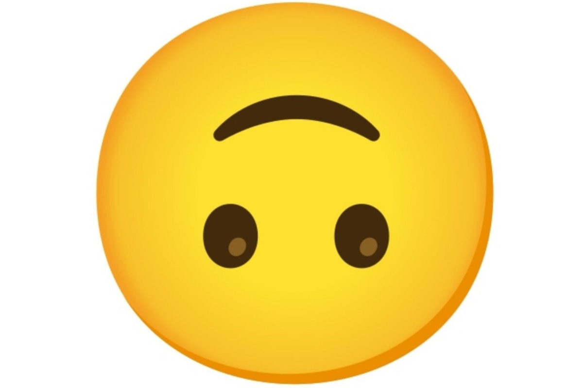 Emoji con una sonrisa del revés