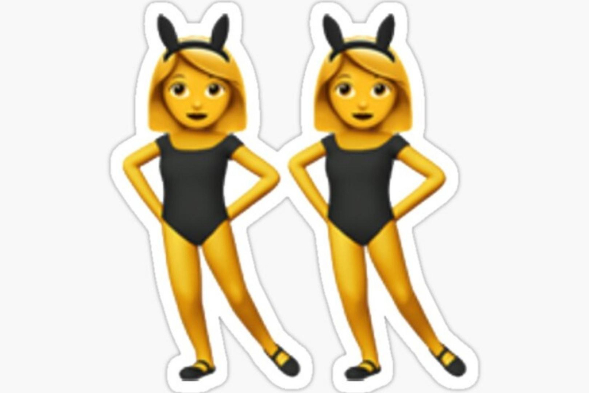 Emoji de dos conejitas