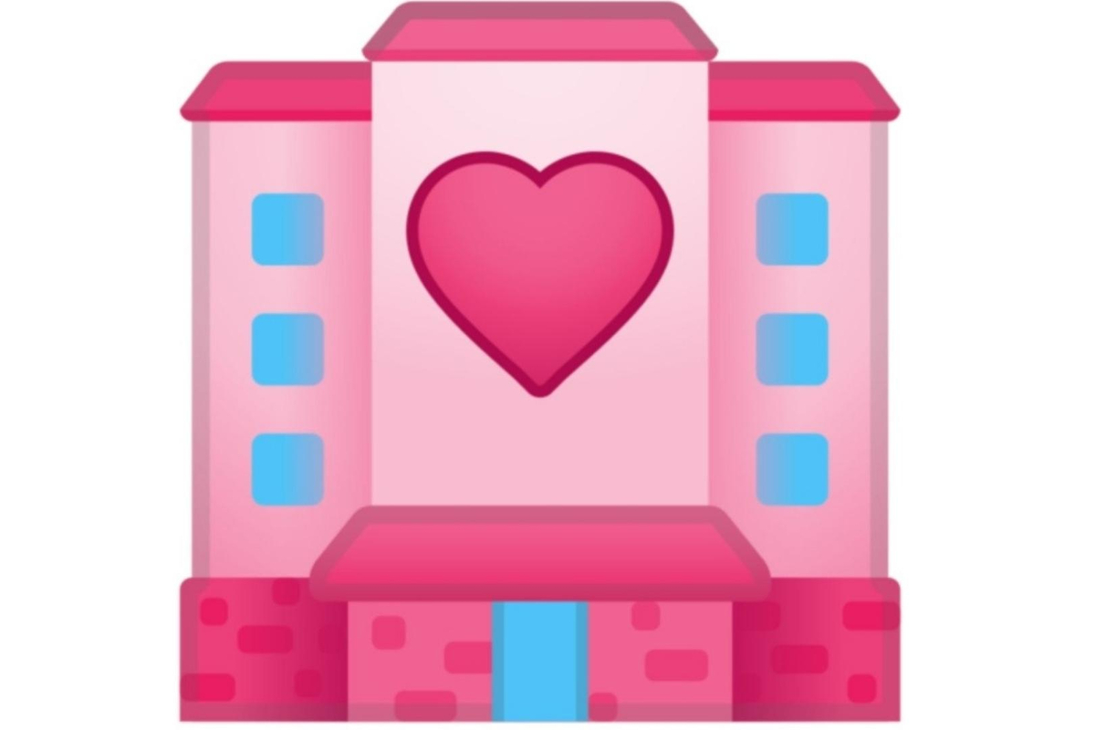 Emoji de un hotel rosa