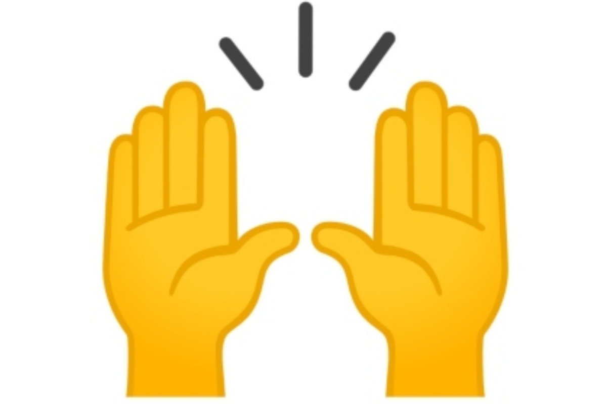 Emoji de unas manos levantadas