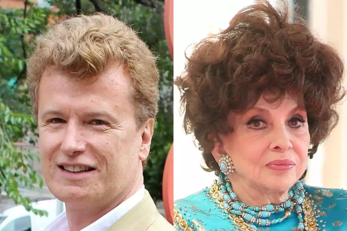 Montaje de fotos de Javier Rigau y Gina Lollobrigida Montaje de fotos de Javier Rigau y Gina Lollobrigida