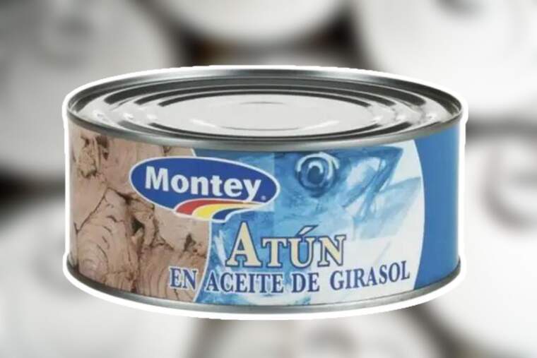 Montaje con una lata de atún de la marca montey