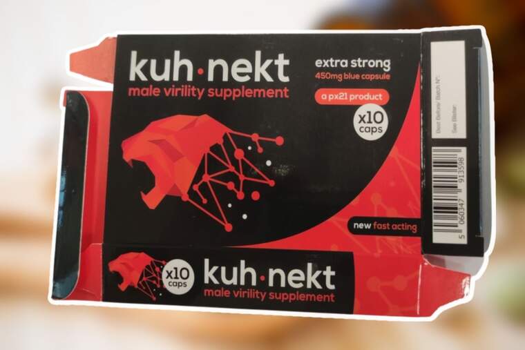Montaje con una caja del complemento alimenticio kuh nekt