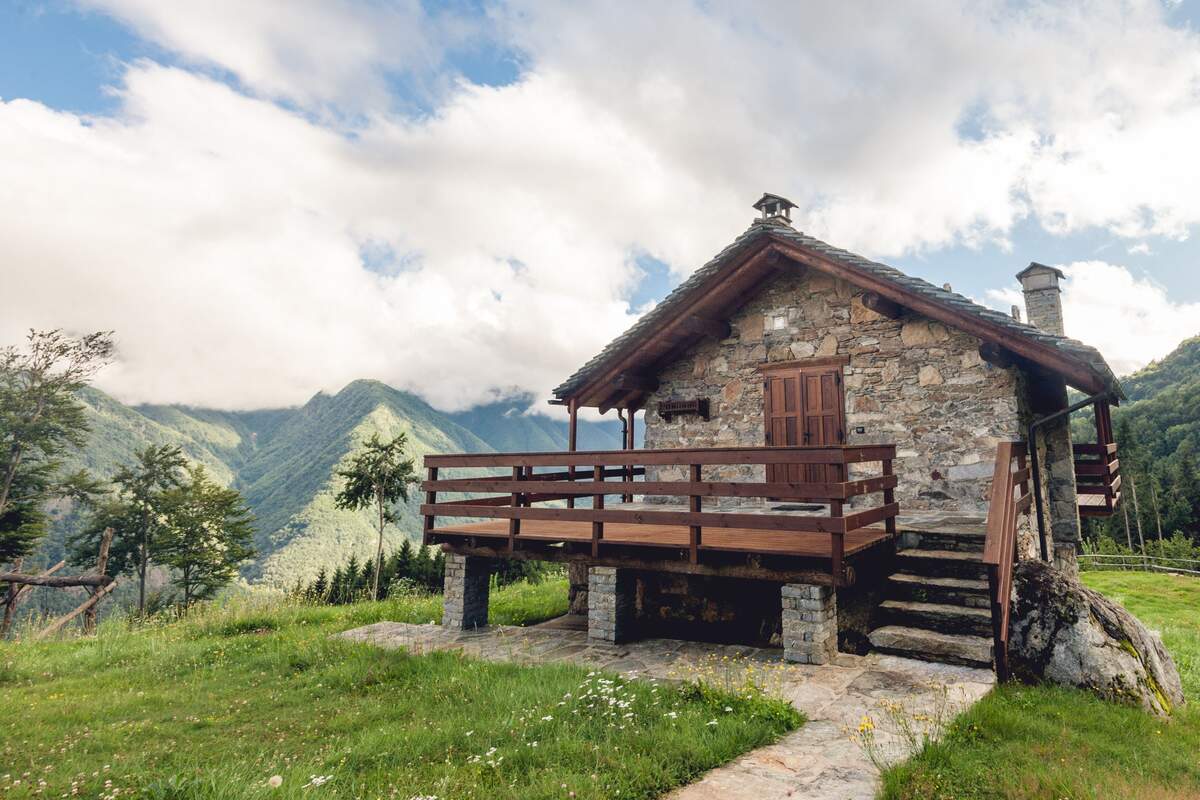 mountain stone house